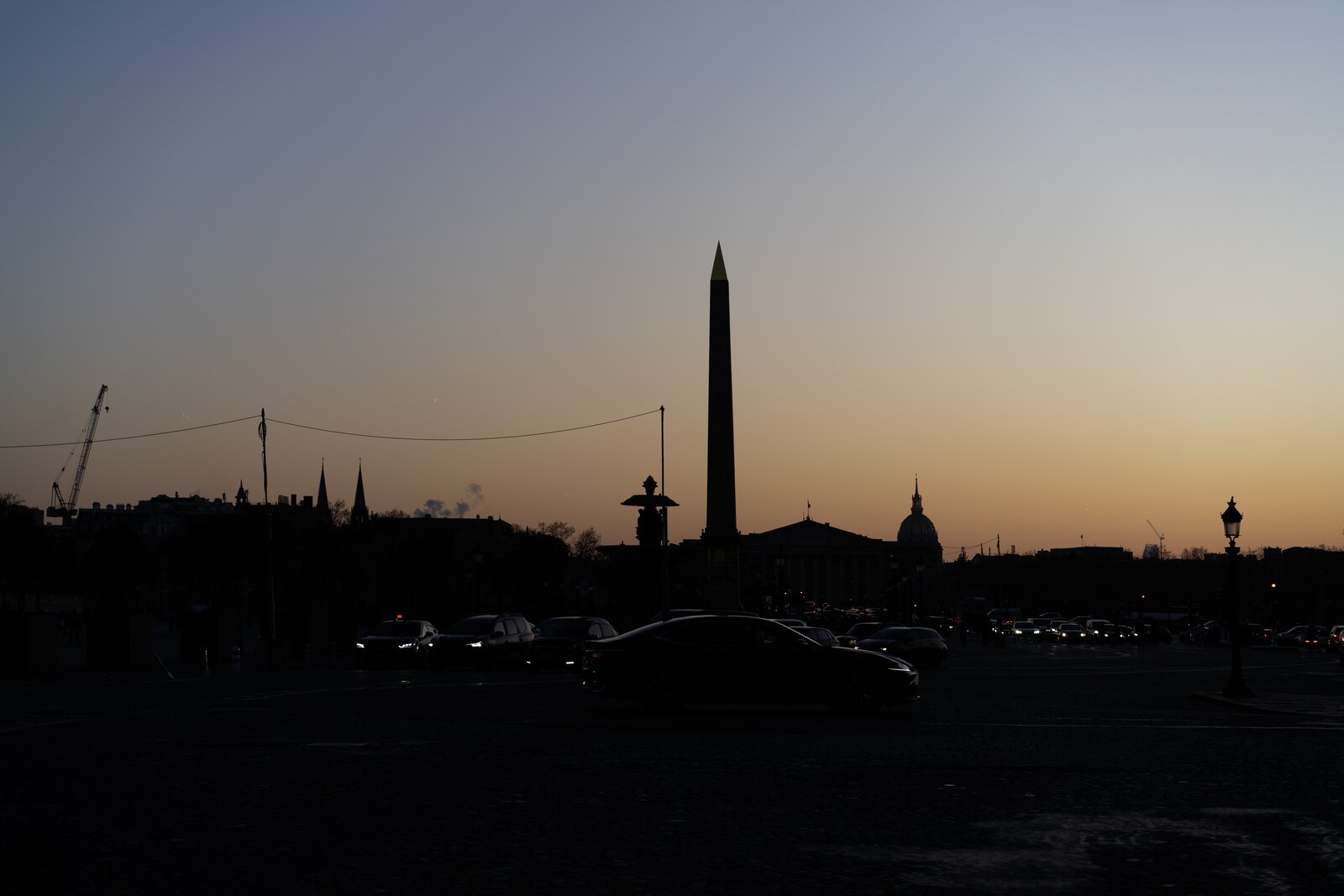 The obelisk at Place de la Concorde against the sunset